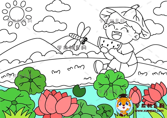 夏天兒童畫